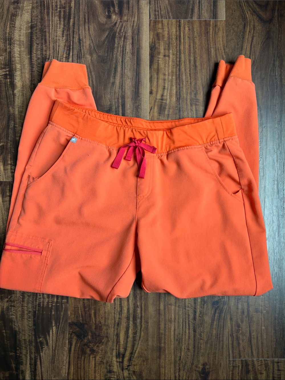 Figs Zamora Scrub Pants in Sunset Orange